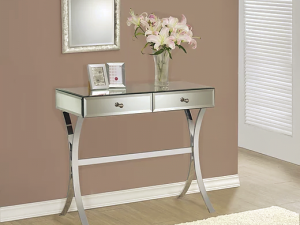 #025 2-DRAWER CONSOLE TABLE CLEAR & MIRROR
