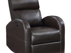 Grant Upholstered Power Recliner Chair Brown