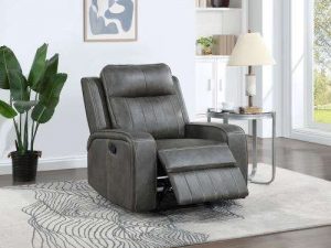 Raelynn Upholstered Track Arm Recliner Grey