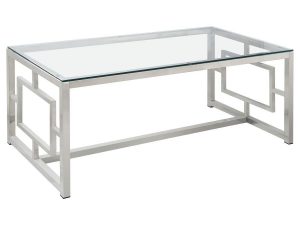 Merced Rectangle Glass Top Coffee Table Nickel