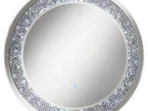 Lixue Round Wall Mirror with LED Lighting Silver