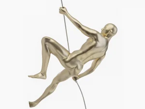 GOLD WALL SCULPTURE CLIMBING 15" MAN