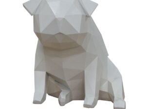 Modrest Dog - Geometric White Sculpture