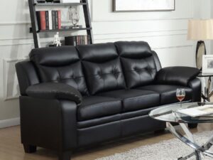 Finley Upholstered Padded Arm Tufted Sofa Black