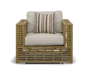 Renava Ko Tao - Outdoor Beige + Wicker Lounge Chair