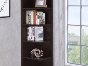Alder 71-inch 6-shelf Corner Bookcase Cappuccino